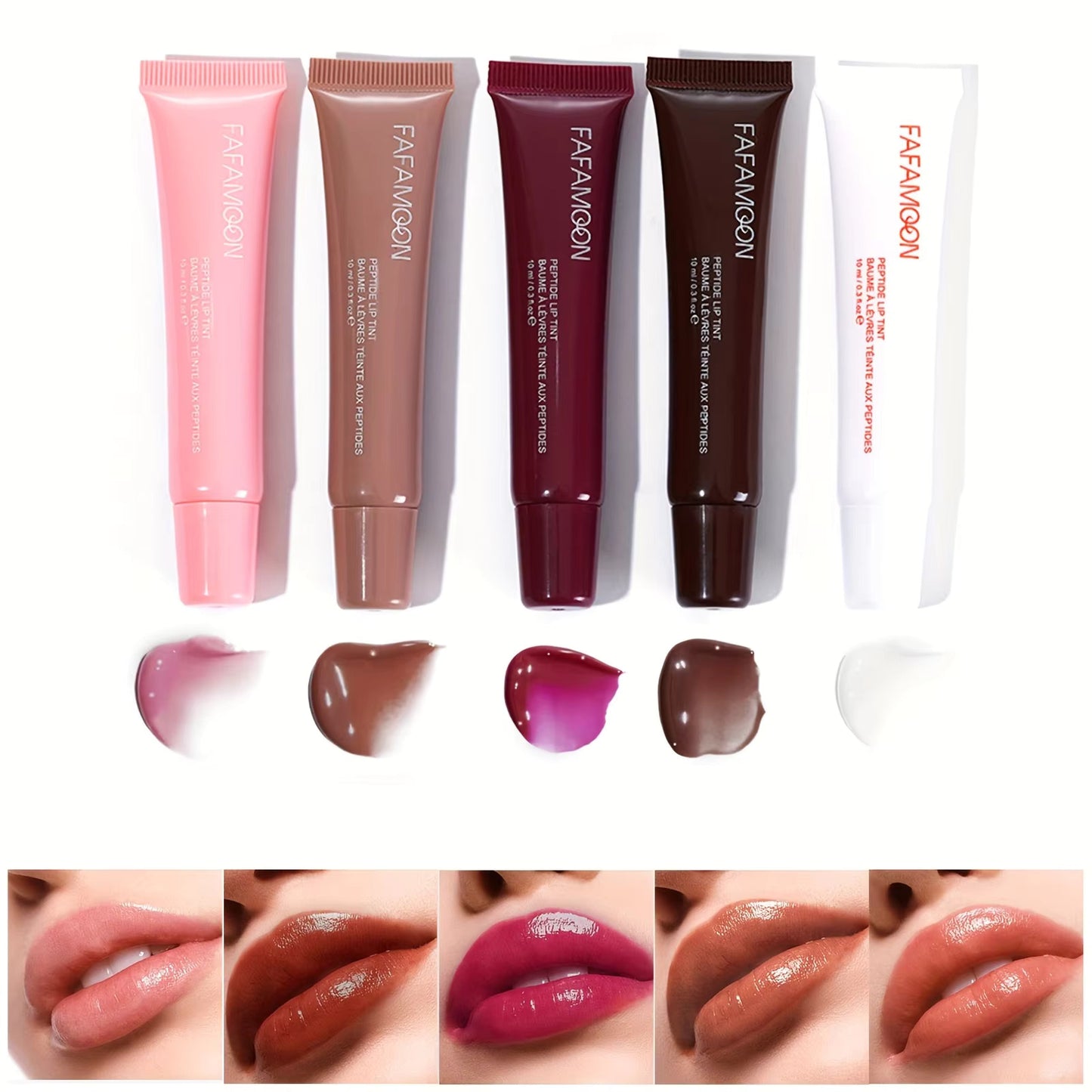 FAFAMOON Peptide Lip Gloss – Long-Lasting, Moisturizing, Non-Stick,